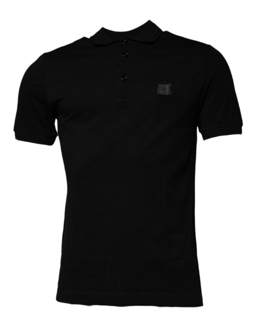 Black Collared Short Sleeves Polo T-shirt