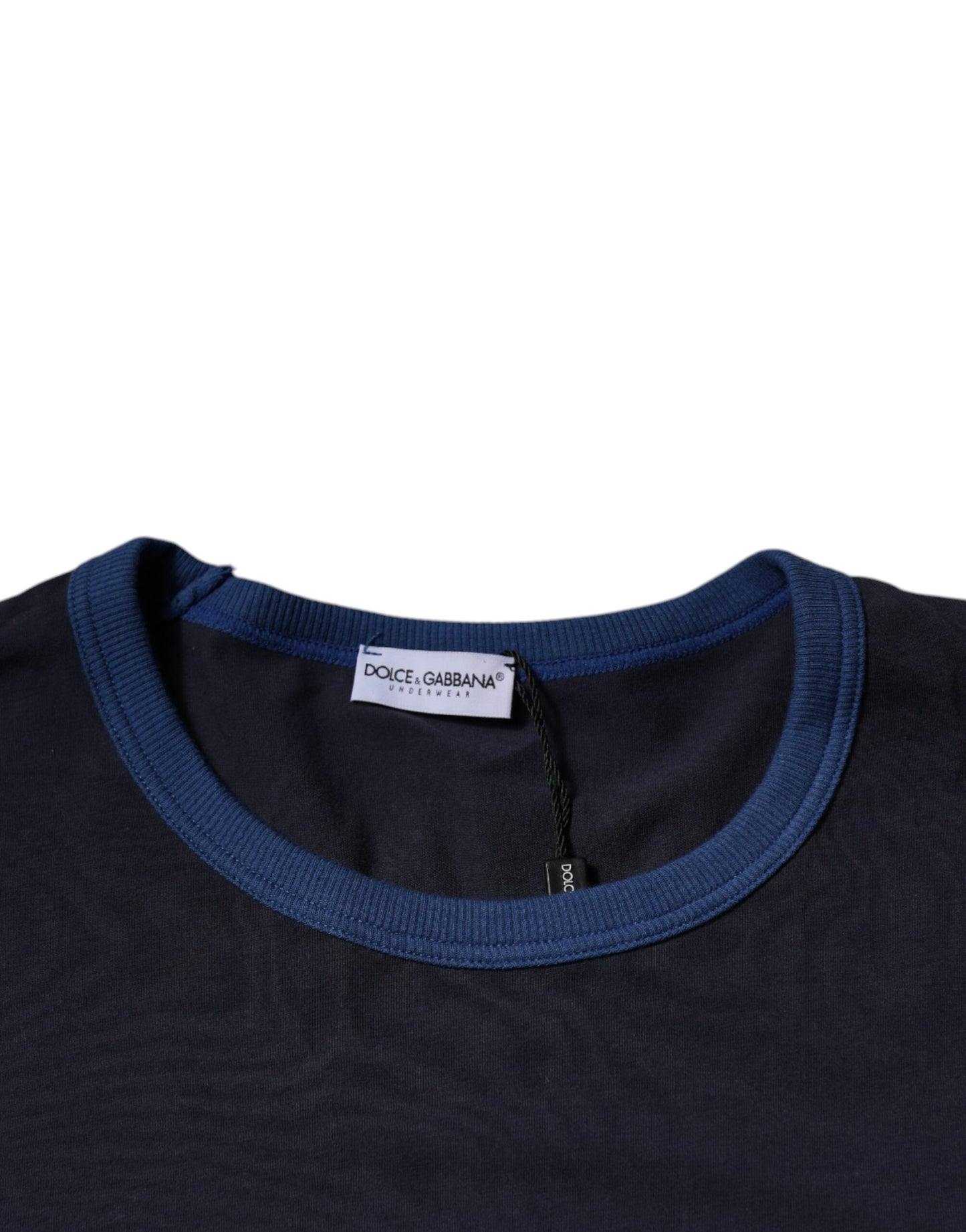 Blue Cotton Stretch Crewneck Underwear T-shirt