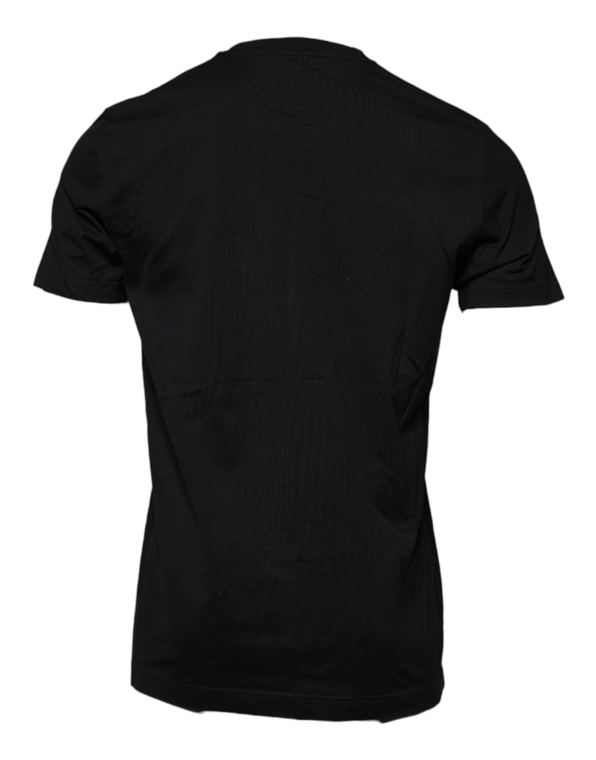 Black Logo Cotton Crew Neck T-shirt