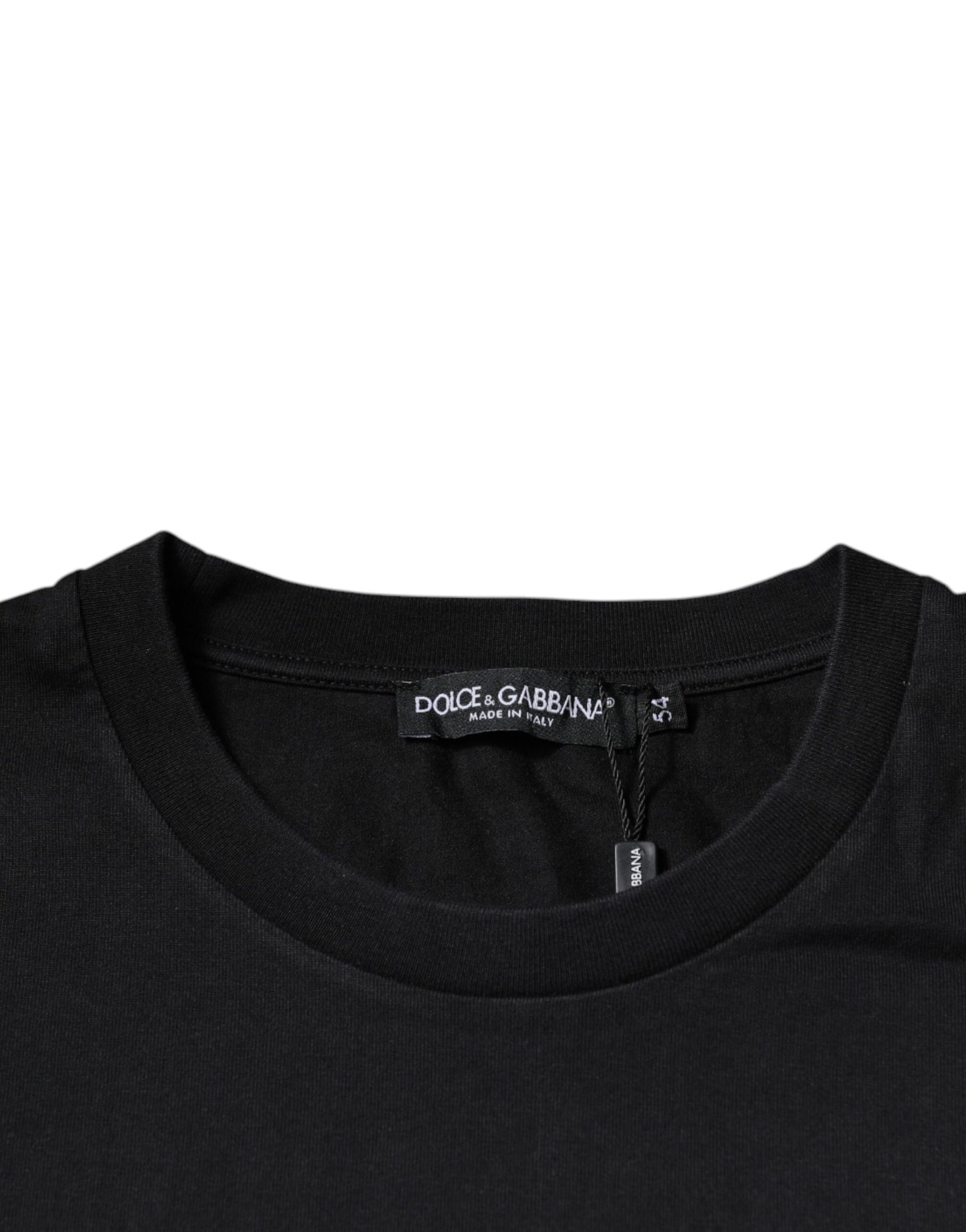 Black Logo Cotton Crew Neck T-shirt