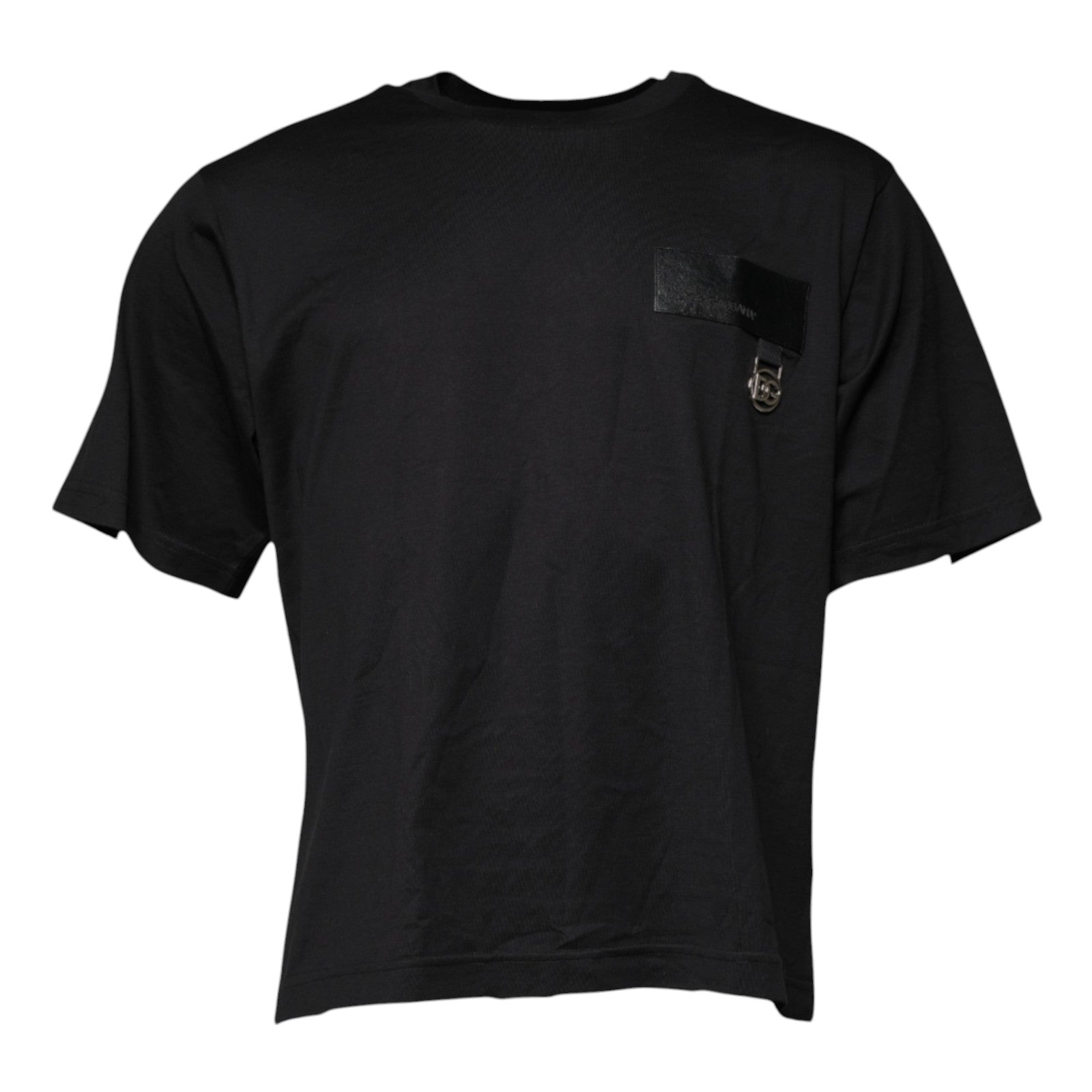 Black DG Logo Cotton Crew Neck T-shirt