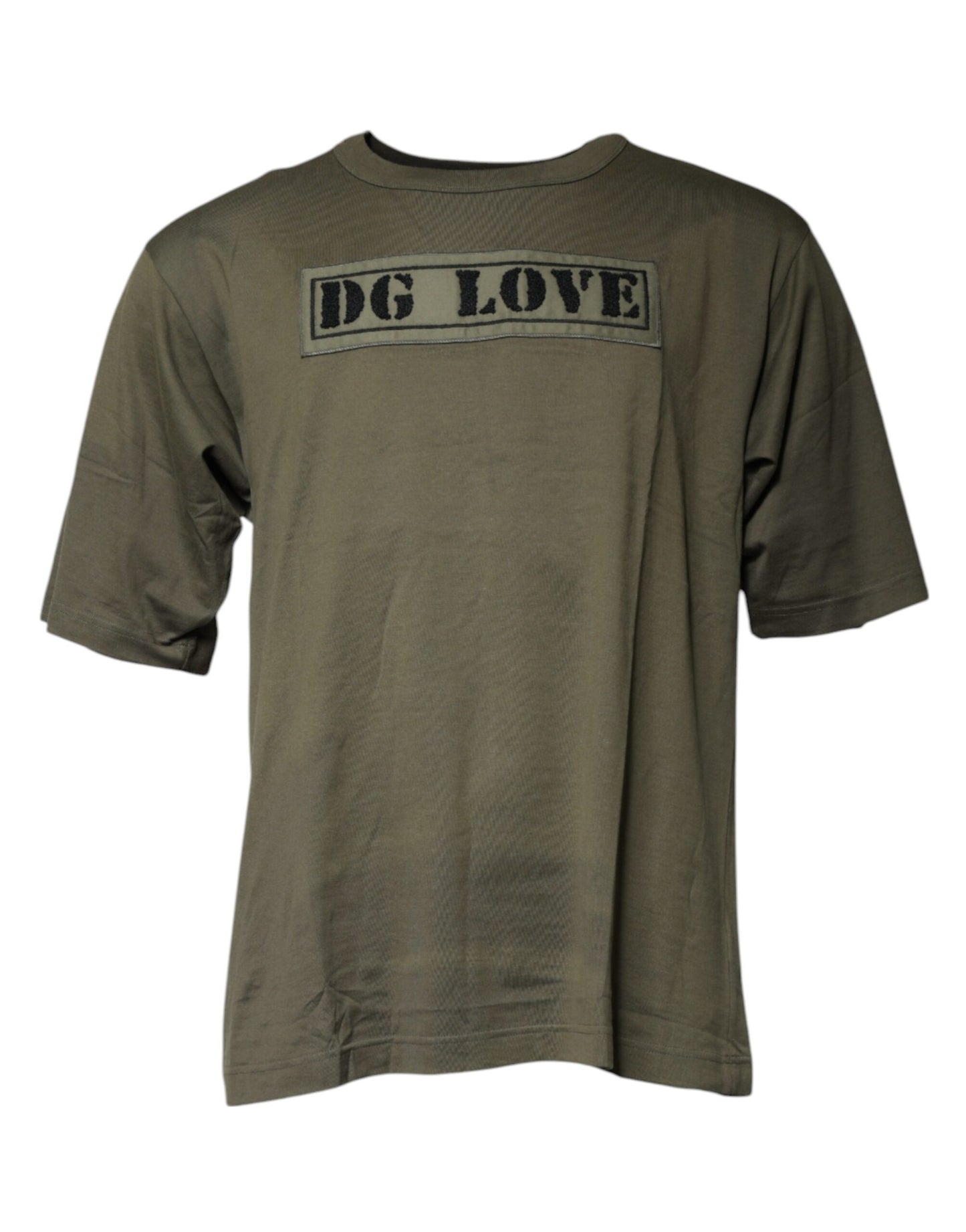 Army Green DG Love Cotton Crew Neck T-shirt