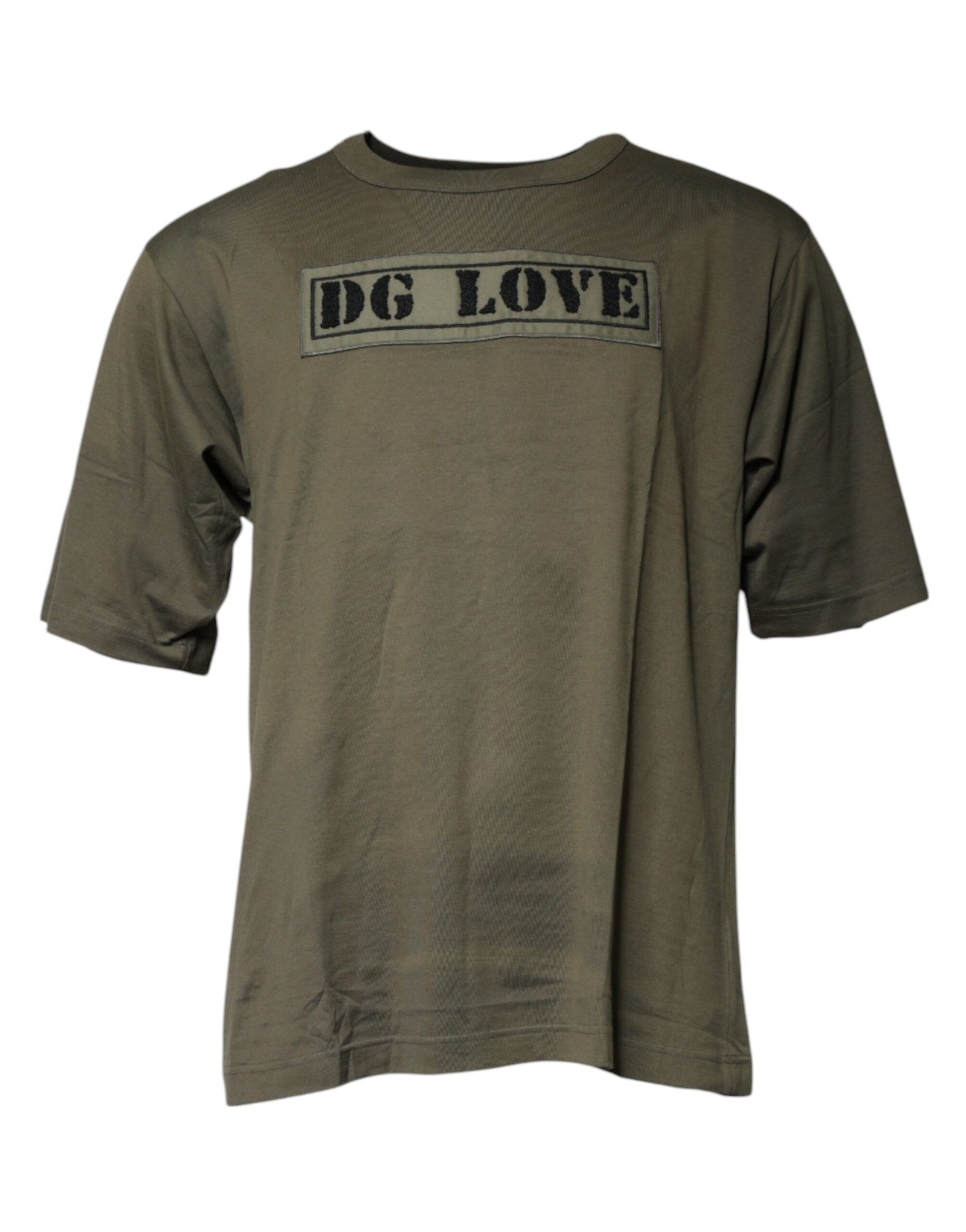 Army Green DG Love Cotton Crew Neck T-shirt