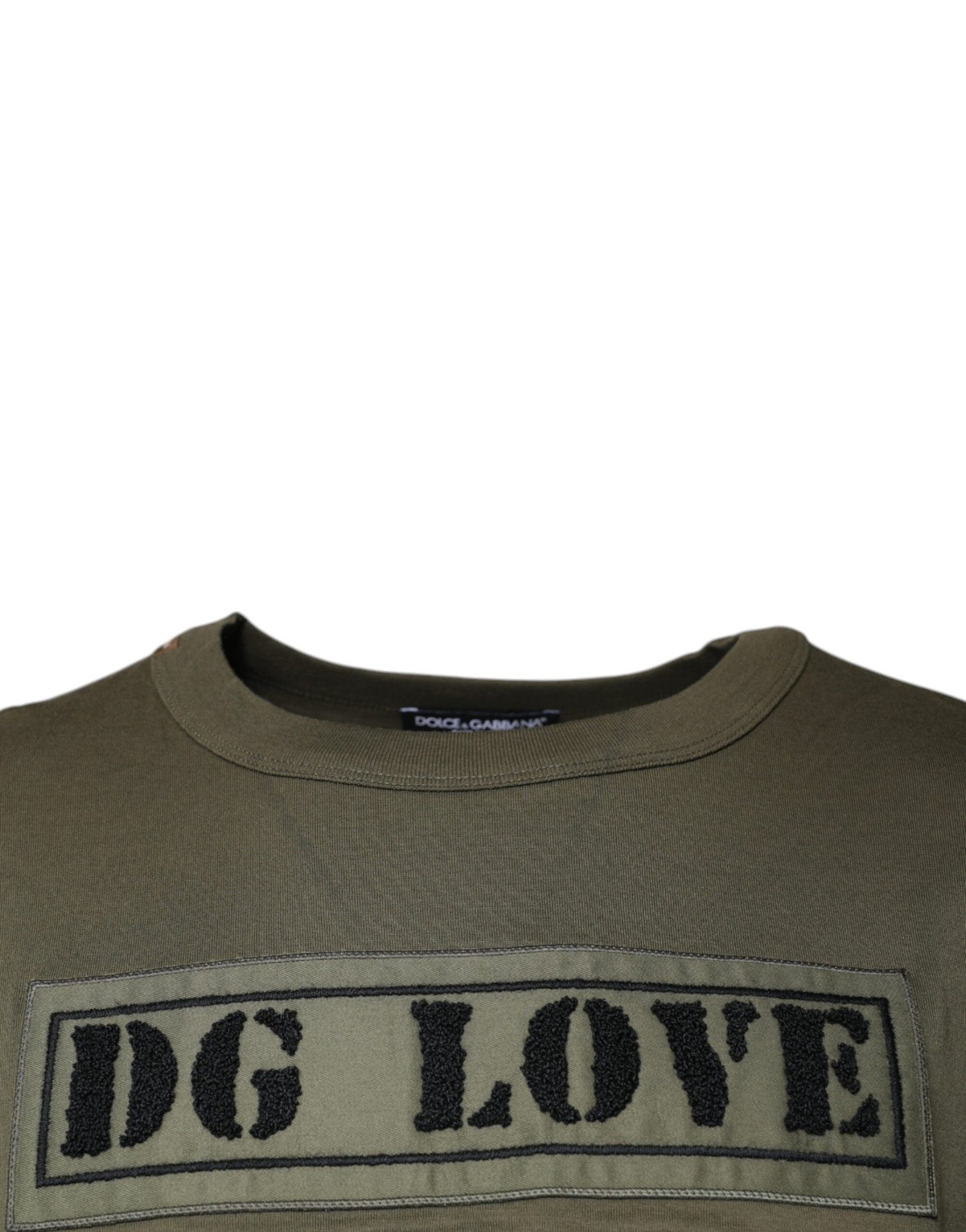 Army Green DG Love Cotton Crew Neck T-shirt