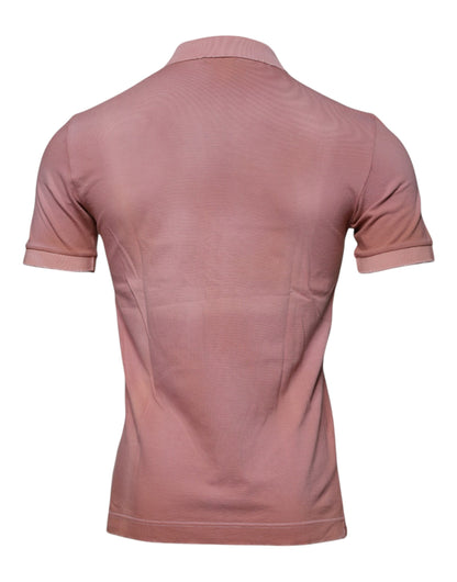 Pink Crown Collared Short Sleeve Polo T-shirt