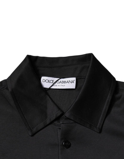 Black DG Collared Short Sleeves Polo T-shirt