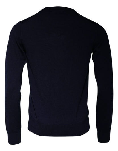 Blue DG Logo Wool Crew Neck Pullover Sweater