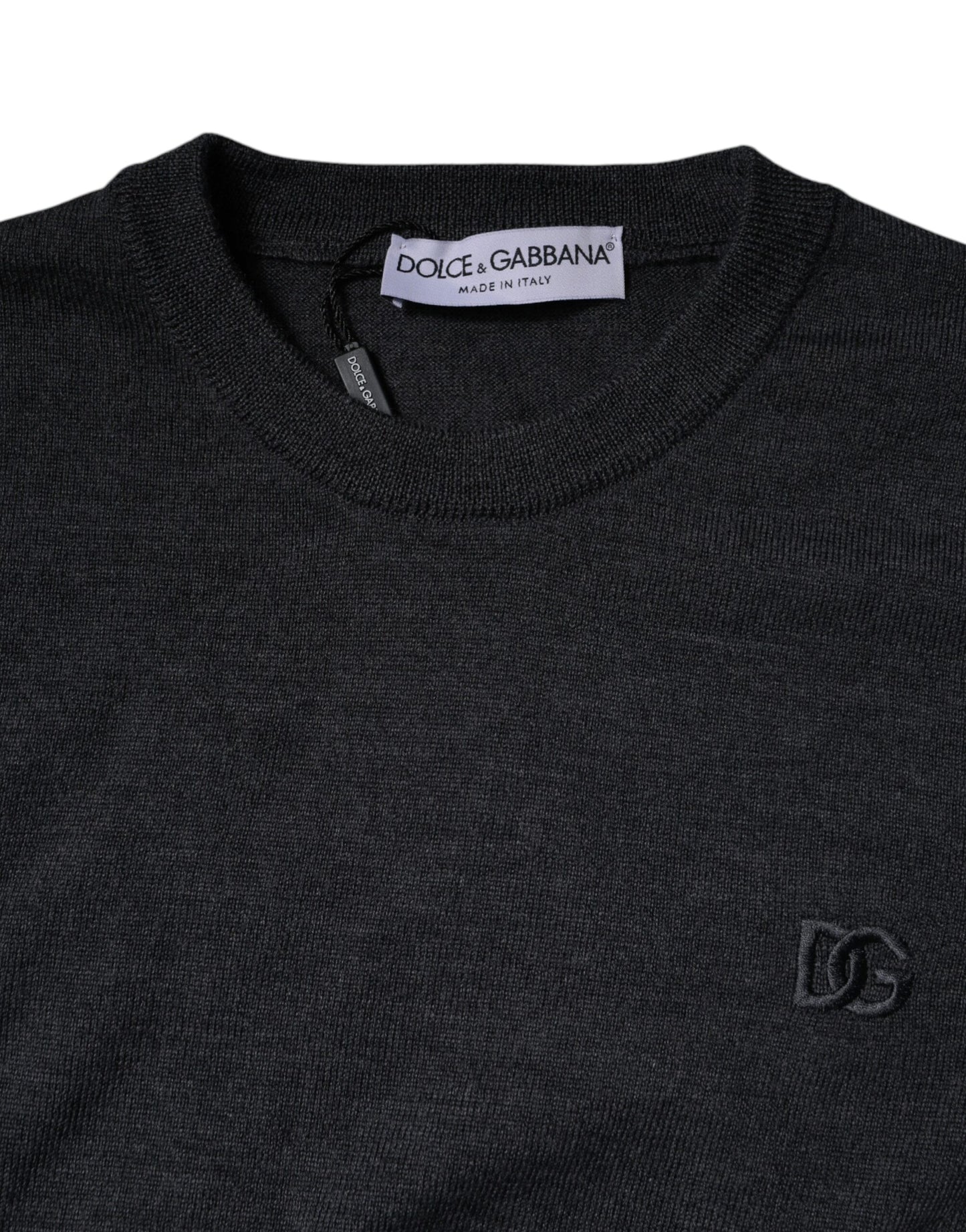 Dark Gray DG Logo Crew Neck Pullover Sweater