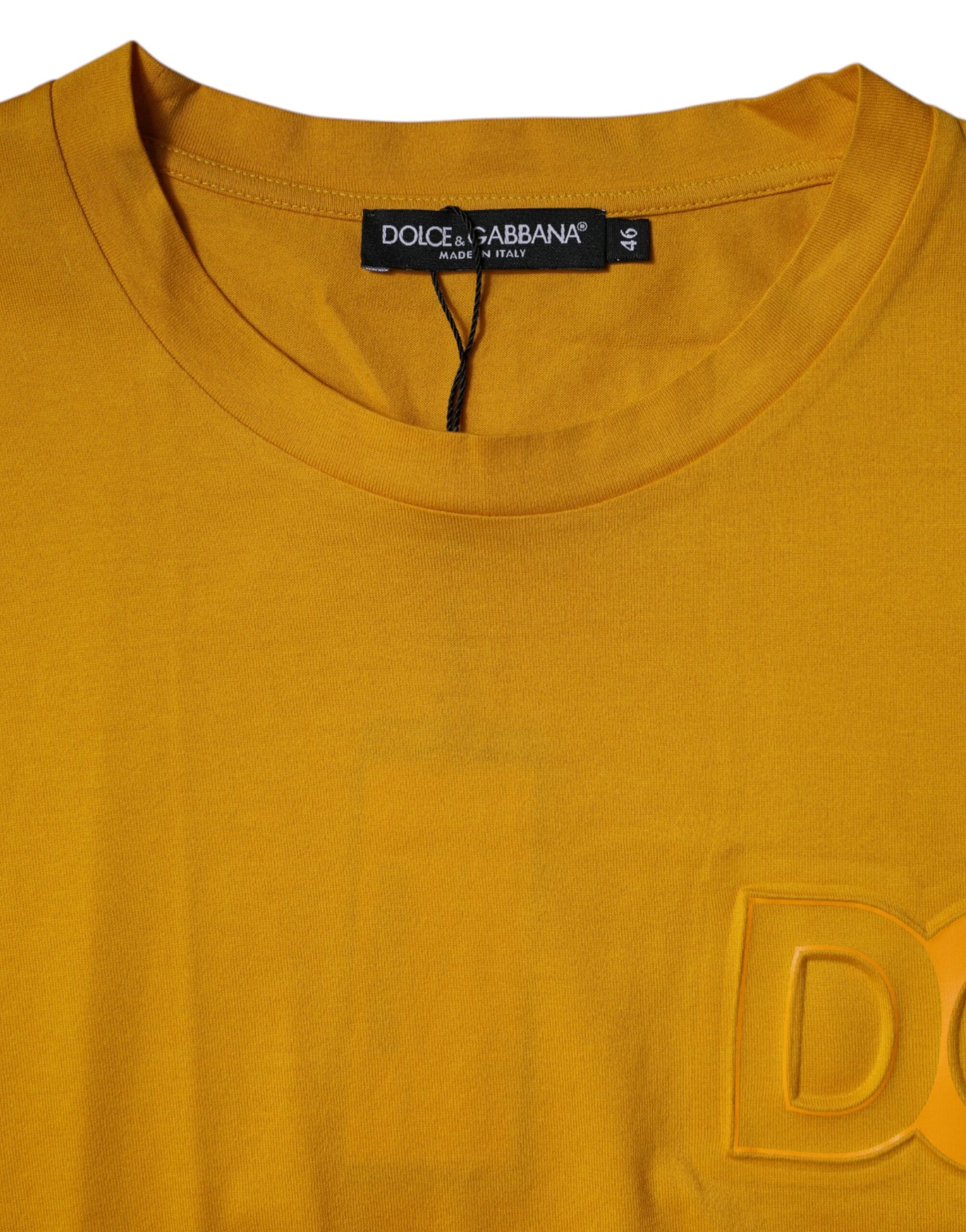 Dark Yellow Logo Crew Neck Short Sleeves T-shirt