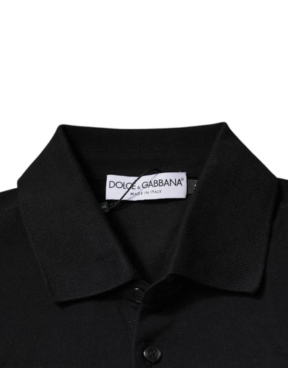 Black DG Collared Short Sleeves Polo T-shirt