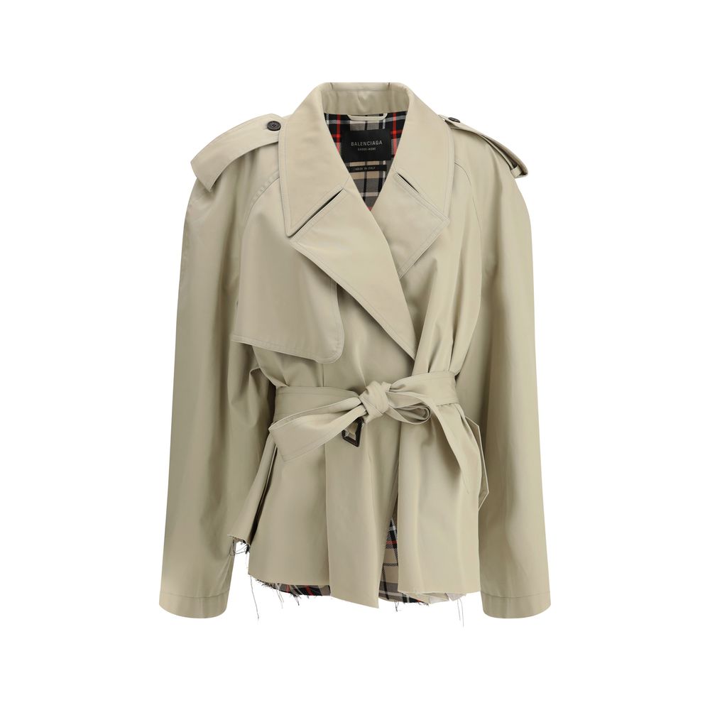 Raw-cut short Trench Coat