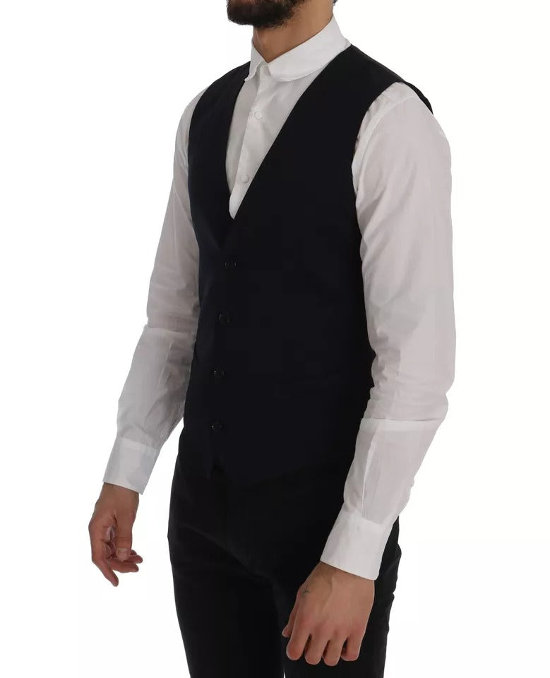 Blue Waistcoat Wool Stretch STAFF Vest