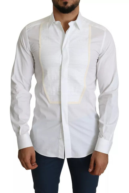 White Formal Tuxedo Dress GOLD Shirt