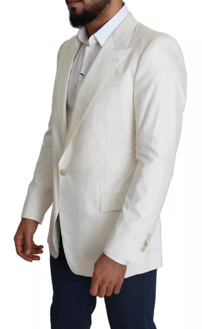 White Silk Single Breasted SARTORIA Blazer