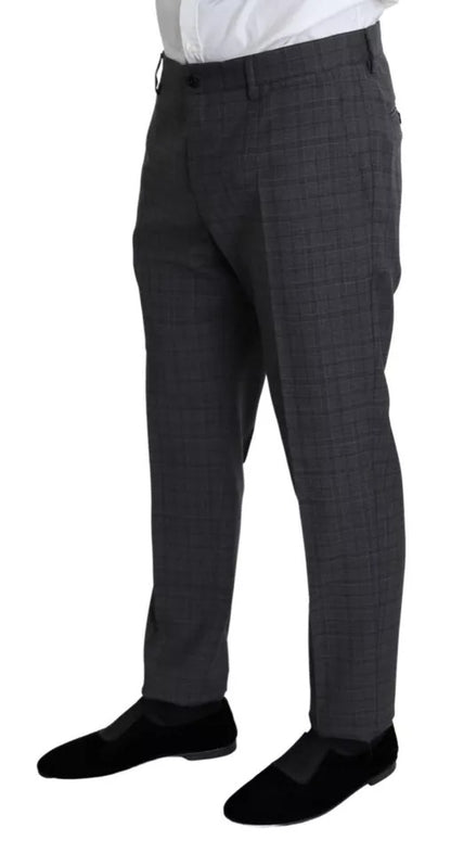 Gray Wool Men Formal 2 Piece MARTINI Suit