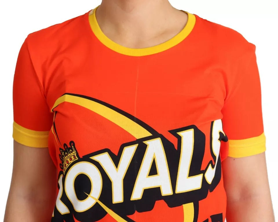 Orange Royals Print Round Neck T-shirt