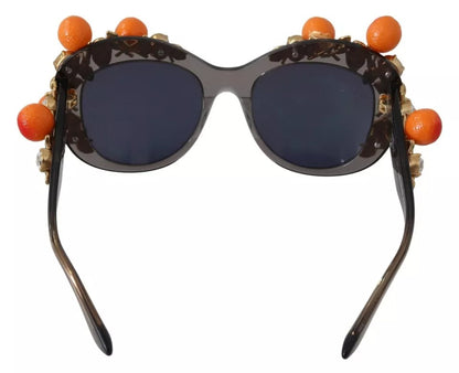 DG4283B Acetate Crystals Orange Applique Sunglasses