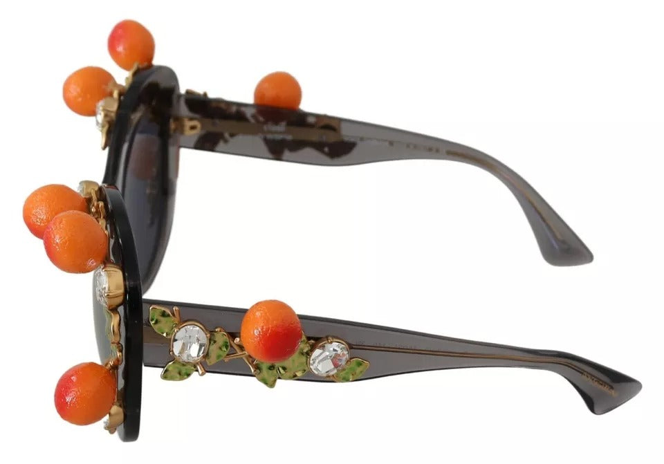 DG4283B Acetate Crystals Orange Applique Sunglasses