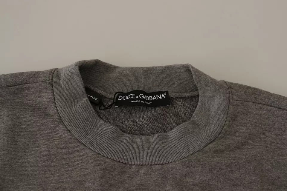 Gray Crown King Cotton Pullover Sweater