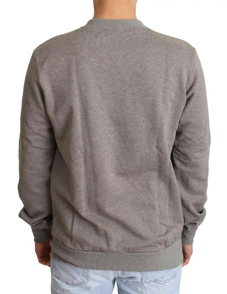 Gray Crown King Cotton Pullover Sweater