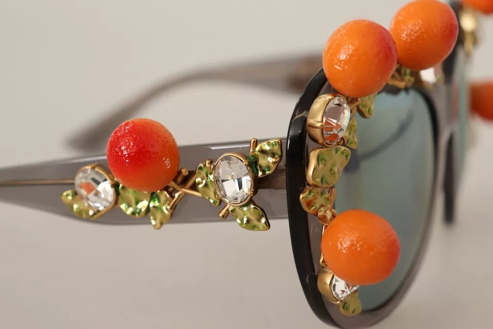 DG4283B Acetate Crystals Orange Applique Sunglasses