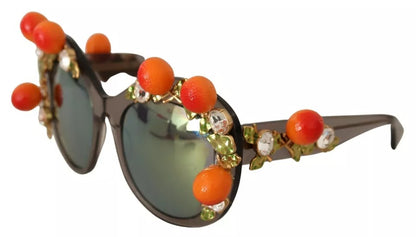 DG4283B Acetate Crystals Orange Applique Sunglasses