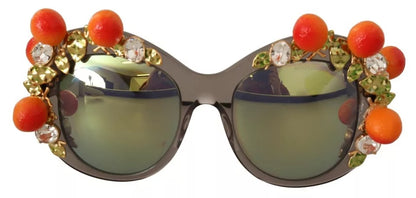 DG4283B Acetate Crystals Orange Applique Sunglasses