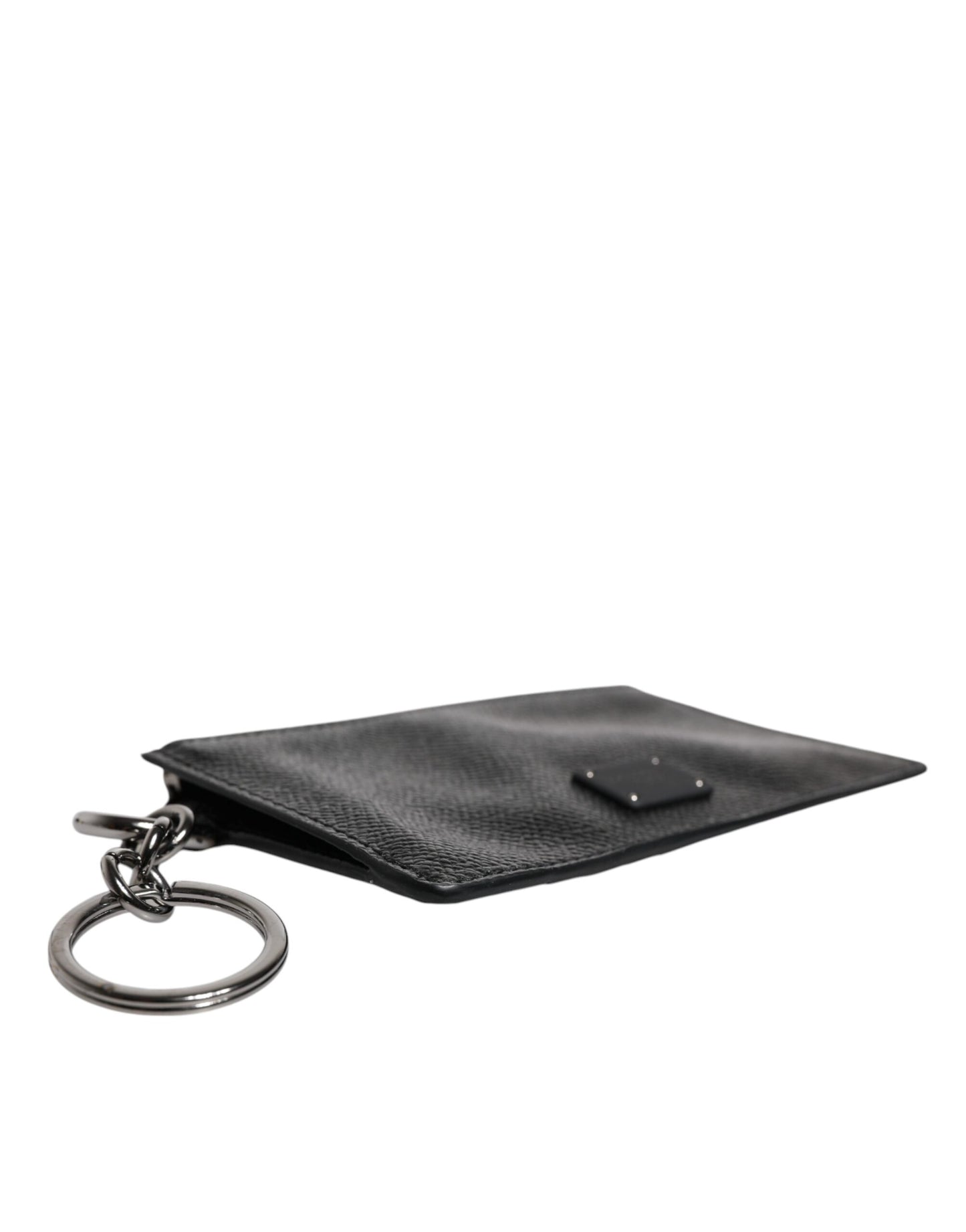 Black Calfskin Leather DG Logo Card Holder Wallet