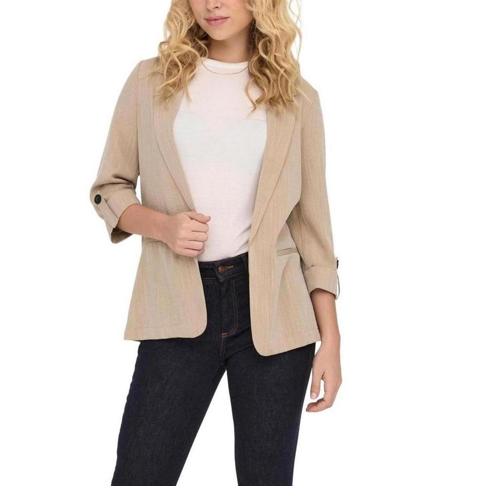 Beige Viscose Suits & Blazer