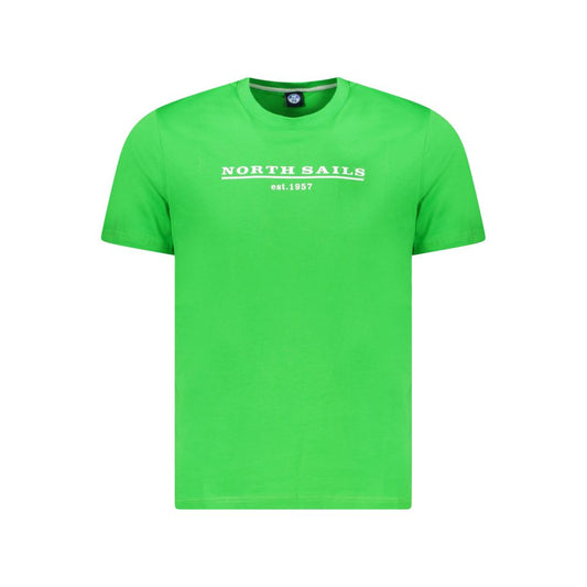 Green Cotton Men T-Shirt