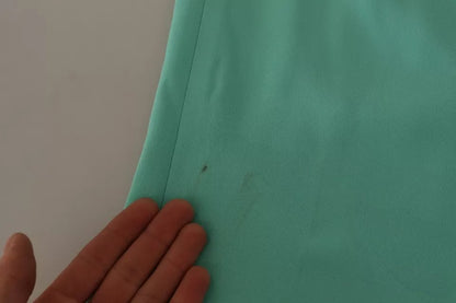 Mint Green Viscose Pencil Cut Midi Skirt