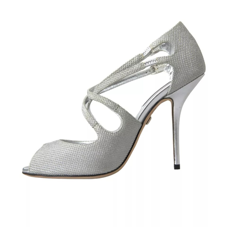 Silver Shimmers Sandals Heel Pumps Shoes