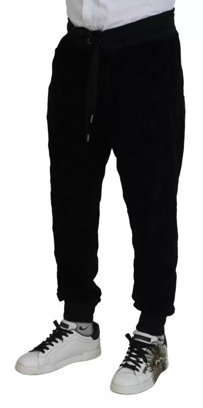 Black Cotton Skinny Jogger Sweatpants Pants