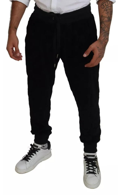 Black Cotton Skinny Jogger Sweatpants Pants