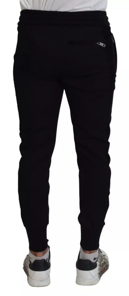 Black Cotton Blend Jogger Sweatpants Pants