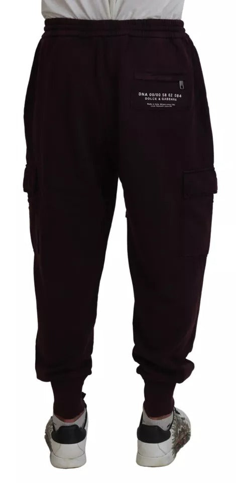 Bordeaux Cotton Cargo Jogger Sweatpants Pants