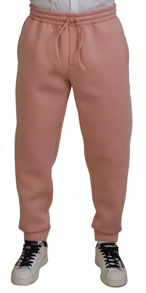 Pink Polyester Sweatpants Jogger Pants