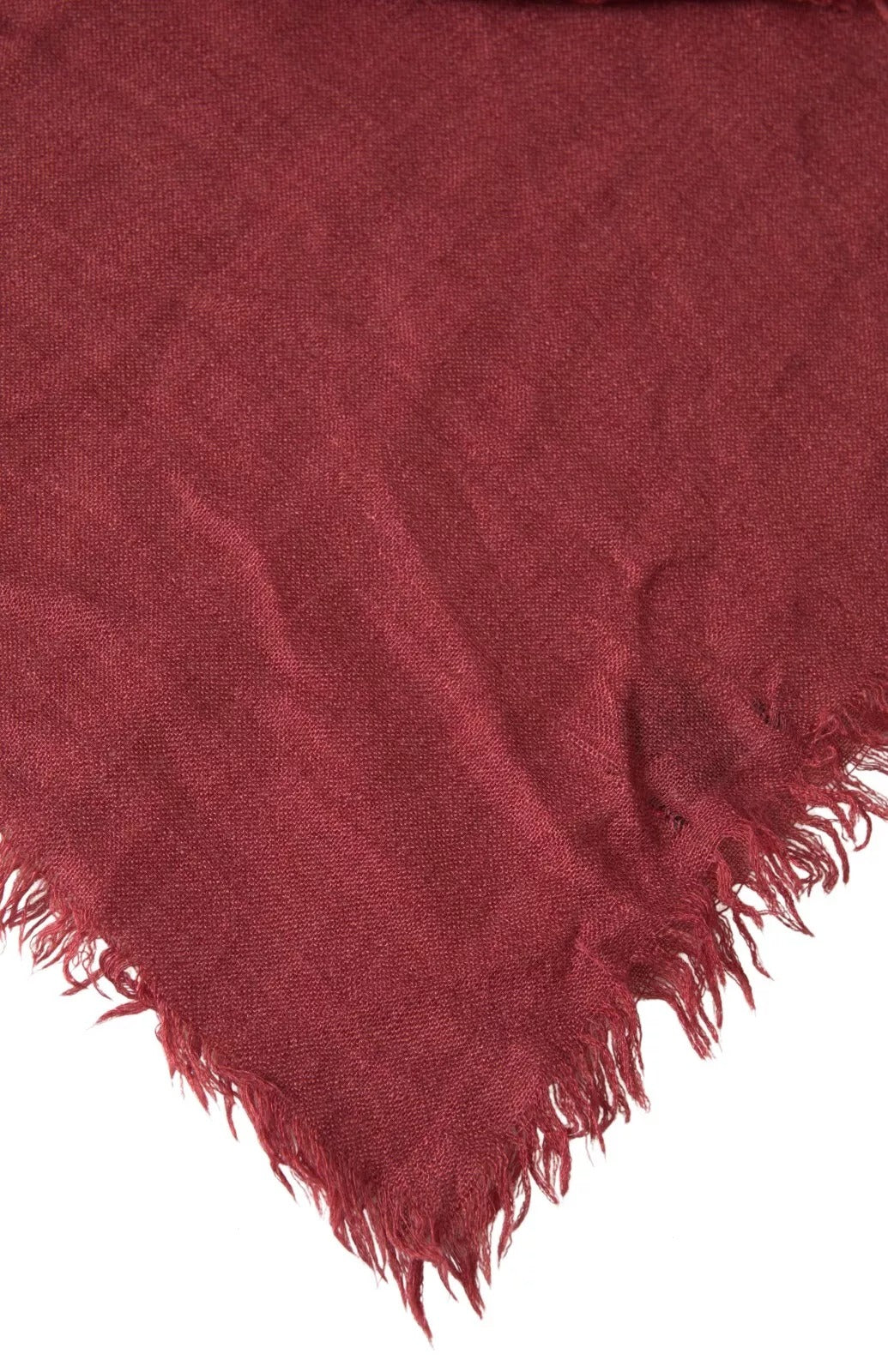 Maroon Cashmere Knit Wrap Shawl Fringe Scarf