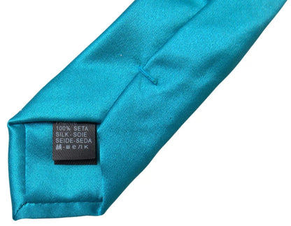 Light Blue 100% Silk Wide Mens Necktie