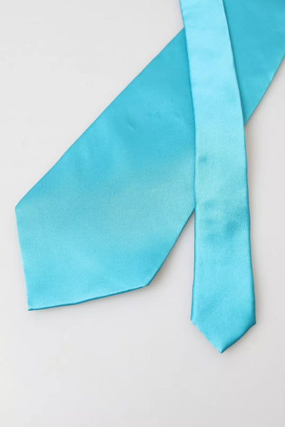 Light Blue 100% Silk Wide Mens Necktie