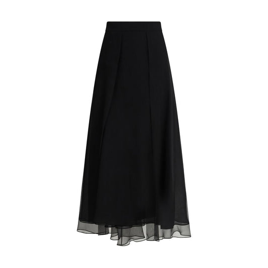 Silk crêpe midi Skirt