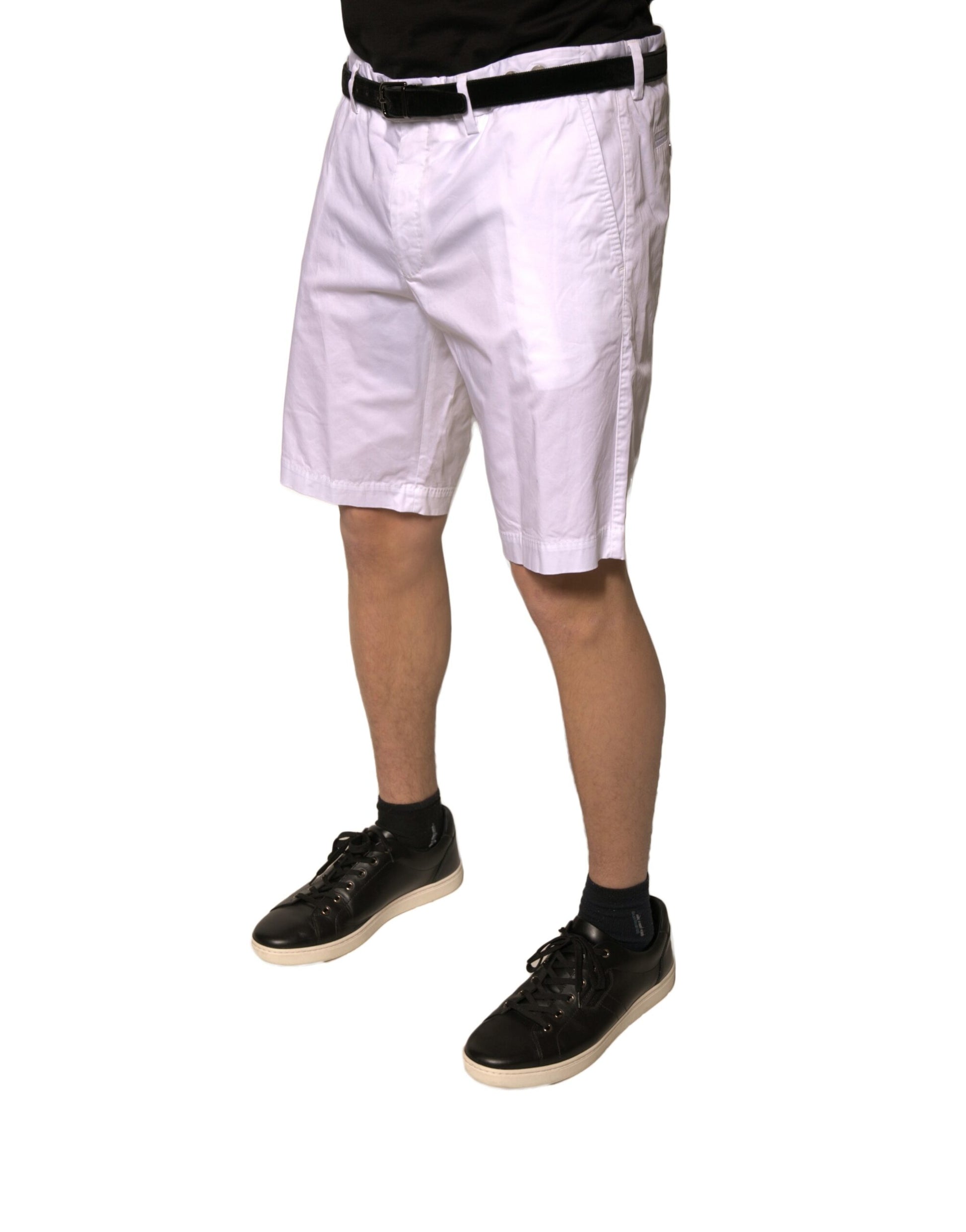 White Chinos Cotton Stretch Casual Shorts