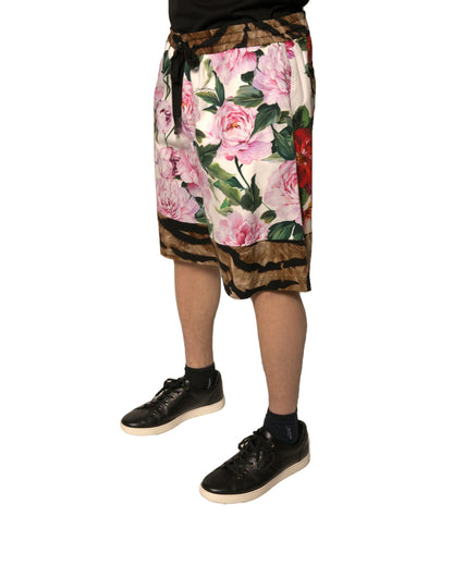 Multicolor Floral Cotton Men Bermuda Shorts