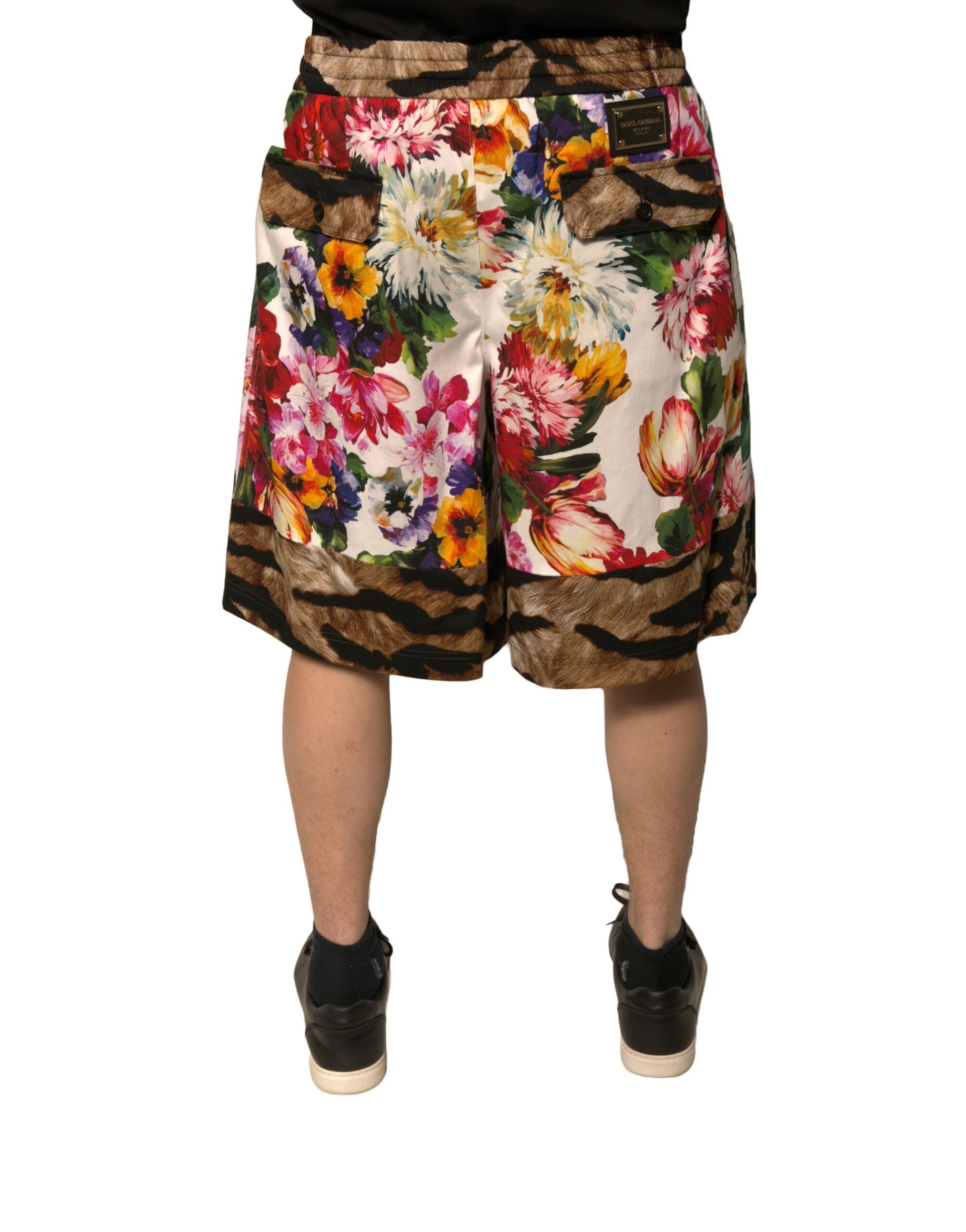 Multicolor Floral Cotton Men Bermuda Shorts