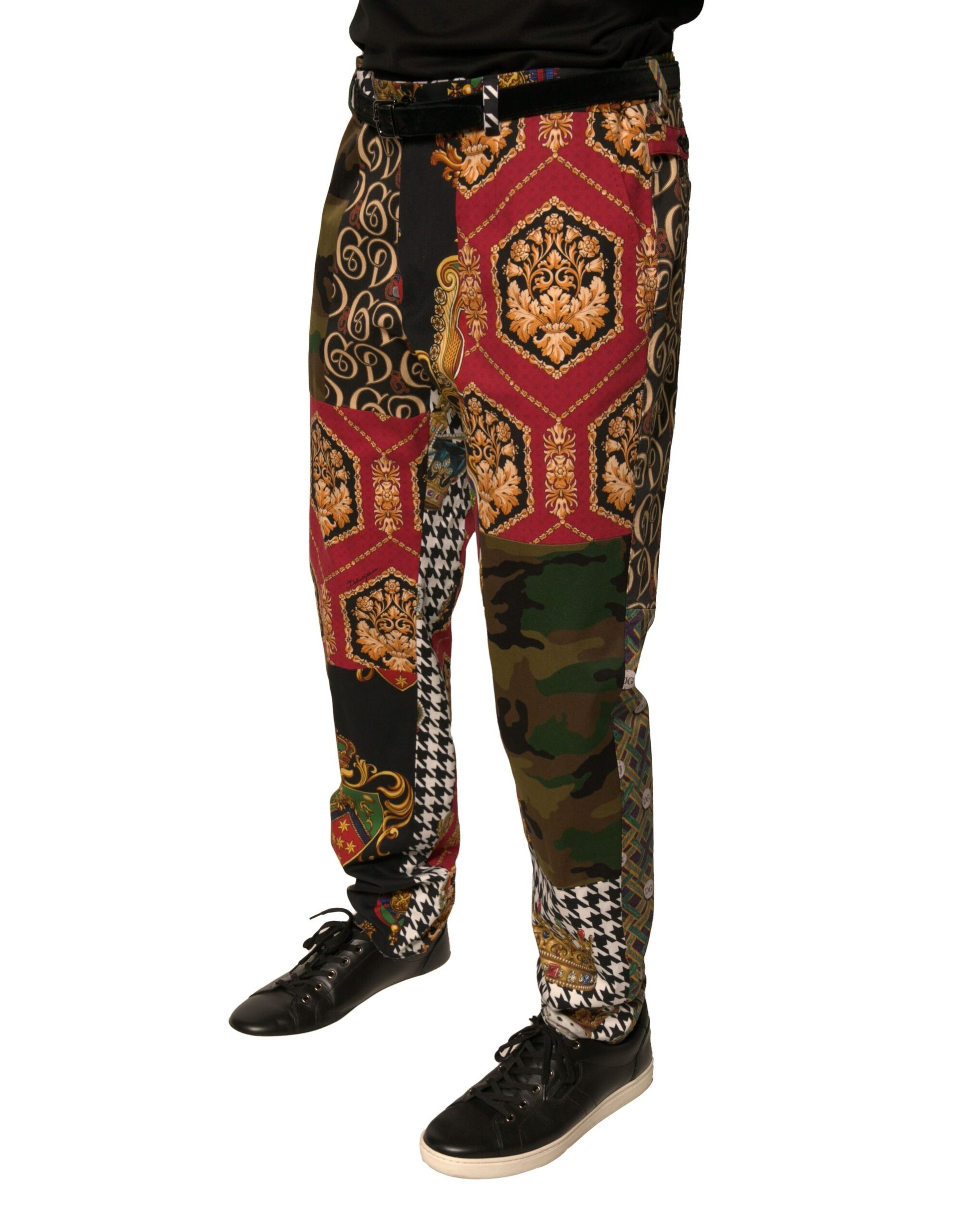 Multicolor Patchwork Men Dress Pants