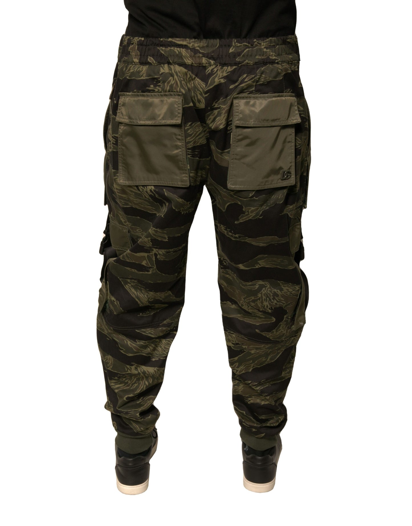 Green Cotton Jogger Cargo Pants