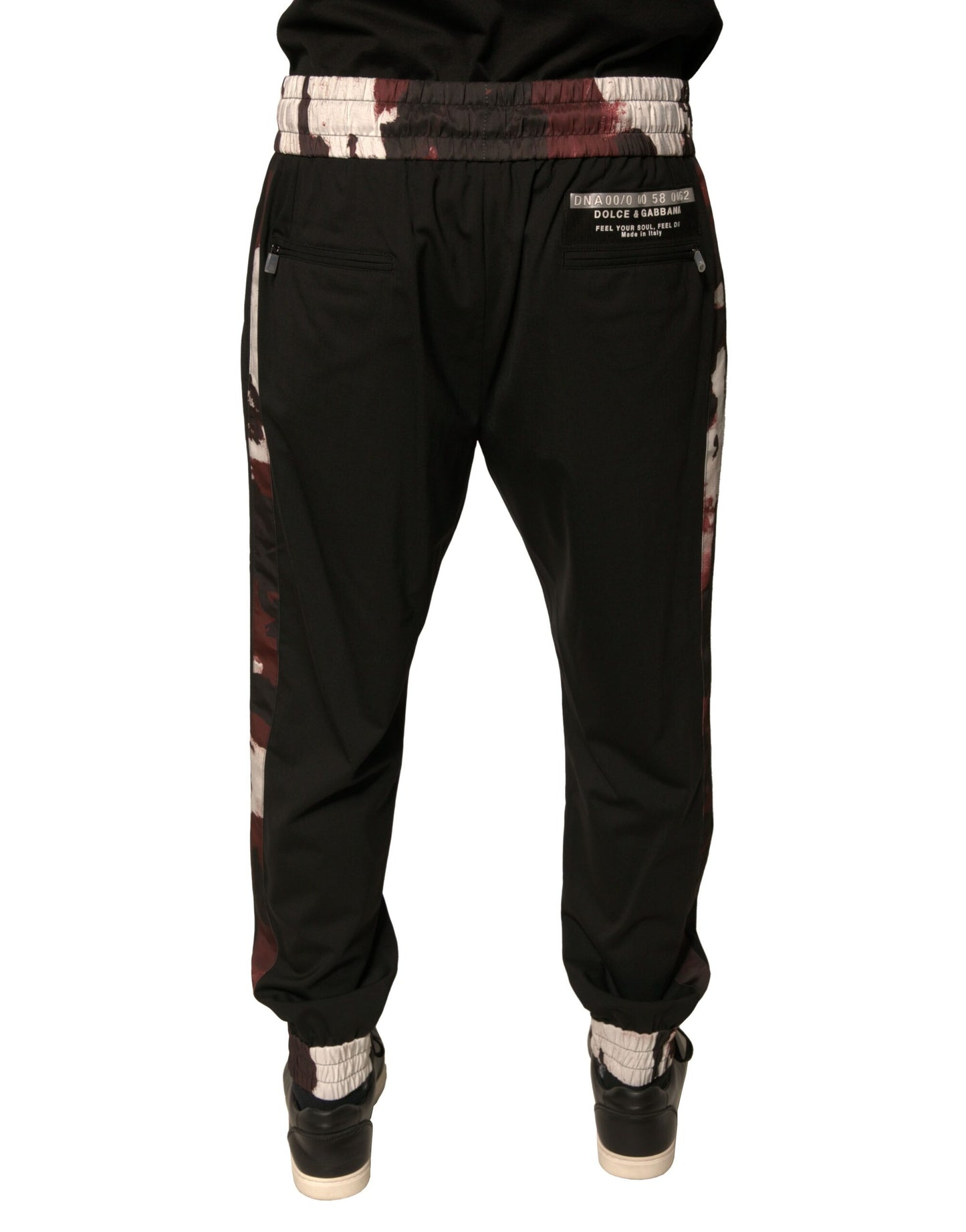 Black Camouflage Wool Jogger Sweatpants Pants