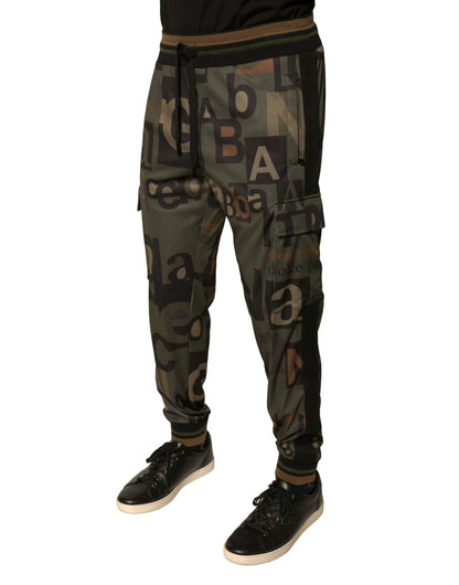 Multicolor Logo Camouflage Cargo Jogger Pants