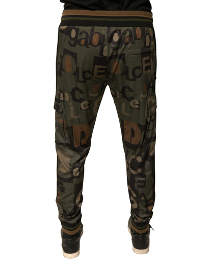 Multicolor Logo Camouflage Cargo Jogger Pants