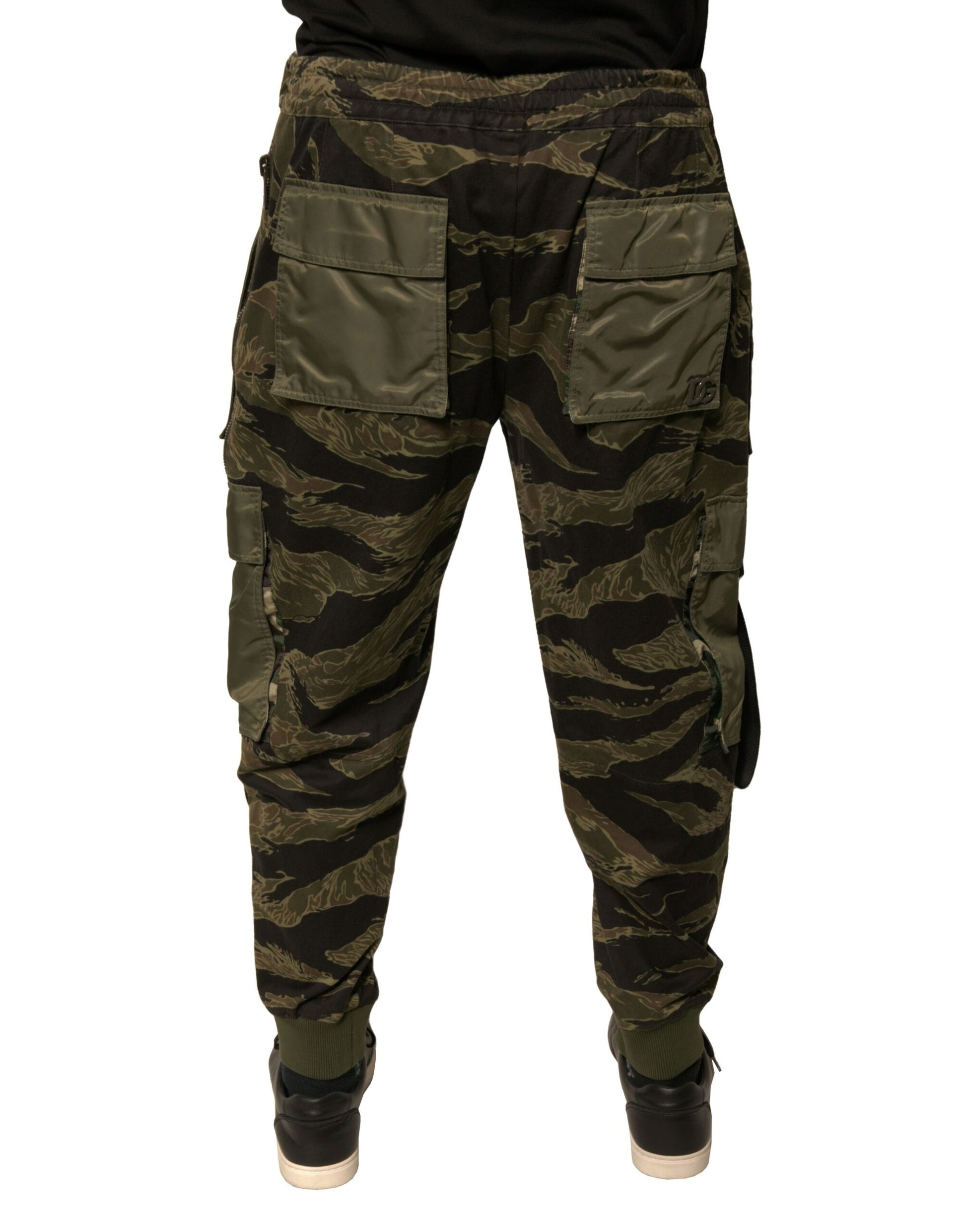 Green Cotton Jogger Cargo Pants